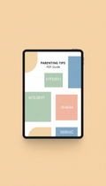 Parenting tips PDF with color-coded sections