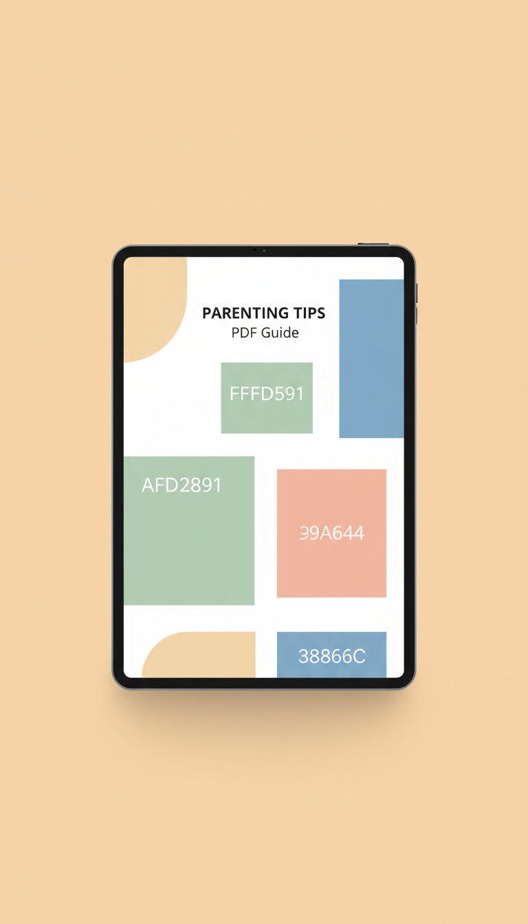 Parenting tips PDF with color-coded sections